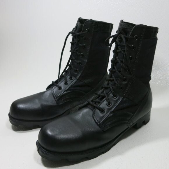 Rothco Canvas Leather ARMY Military Combat Boots SPIKE PROTECTIVE Size 11 R - Picture 1 of 8
